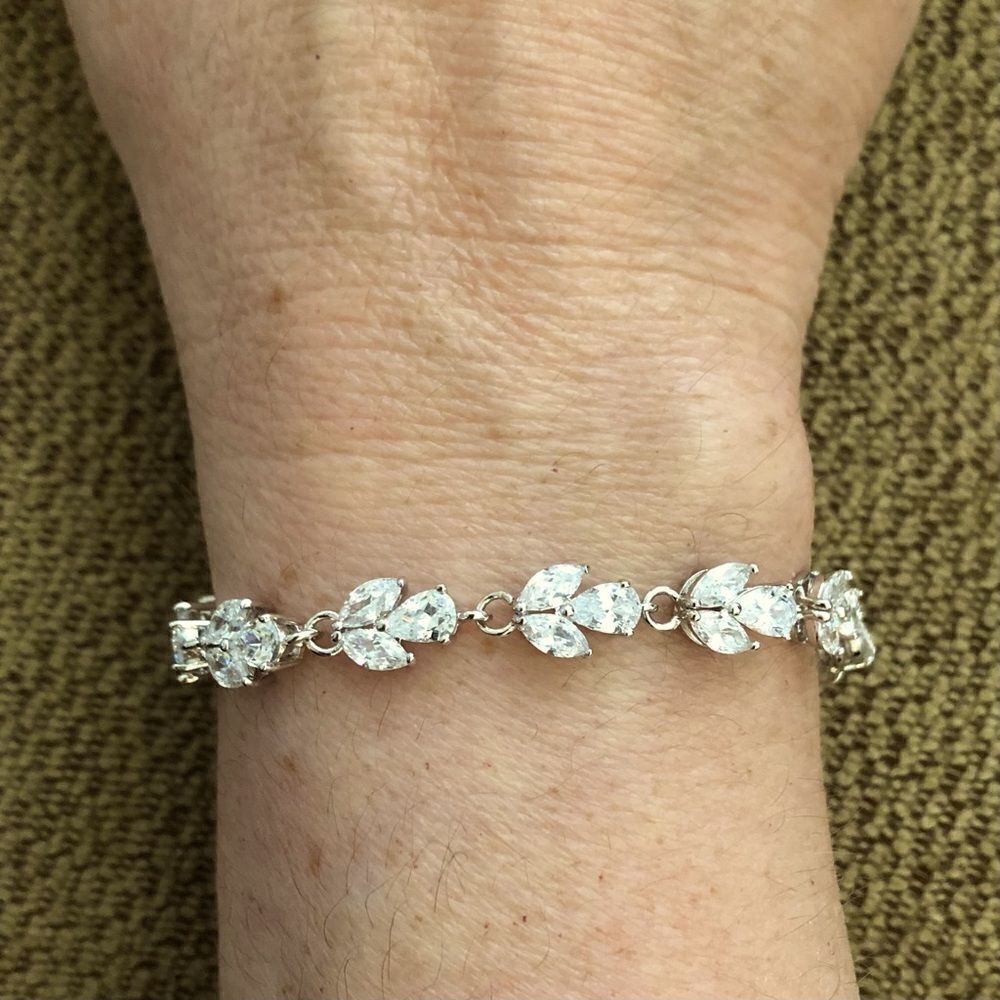 CZ Bracelet | 18K White Gold Plated | 6.5” Adjustable